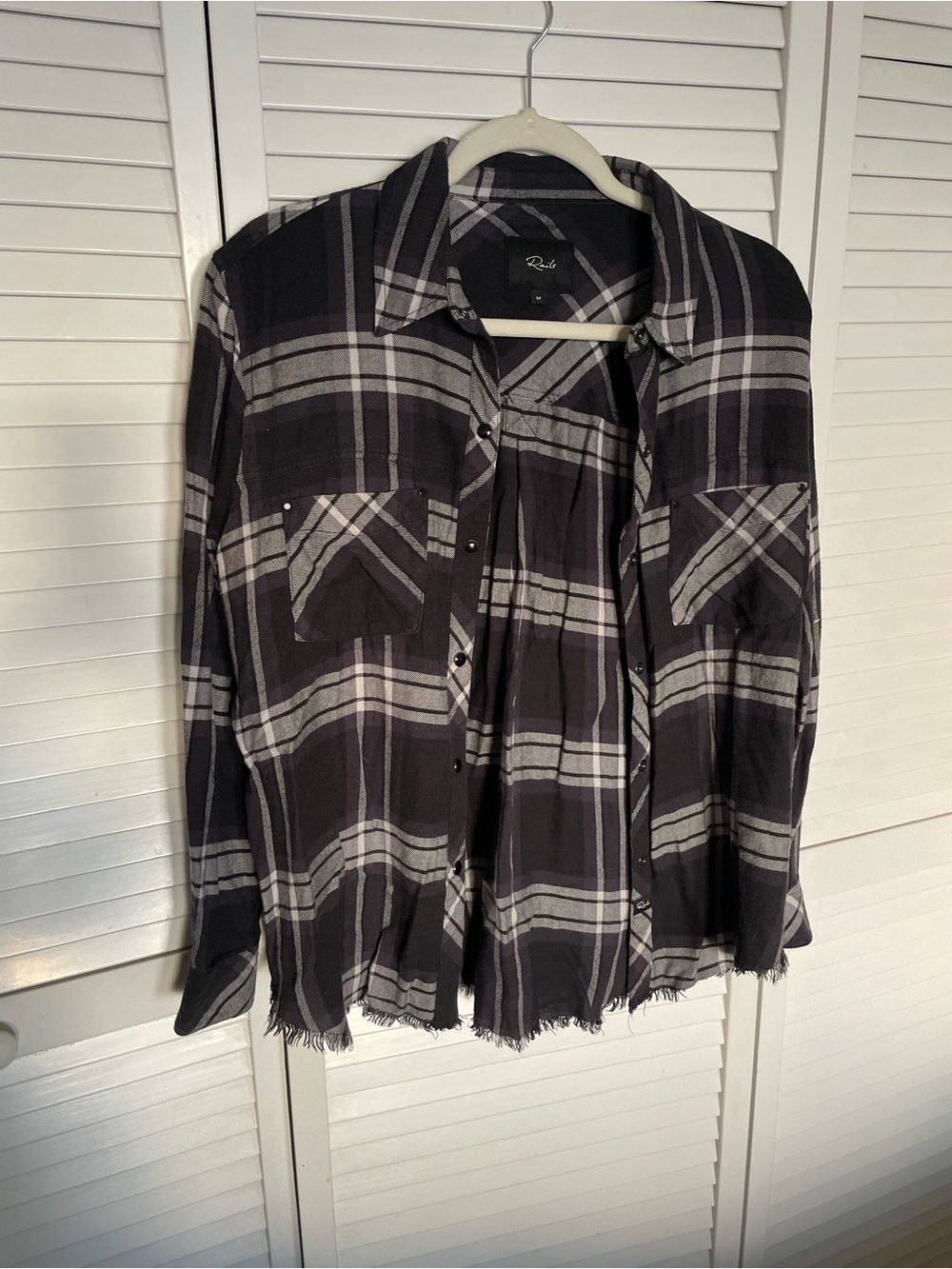 Rails Black and White Plaid Button-Down Shirt